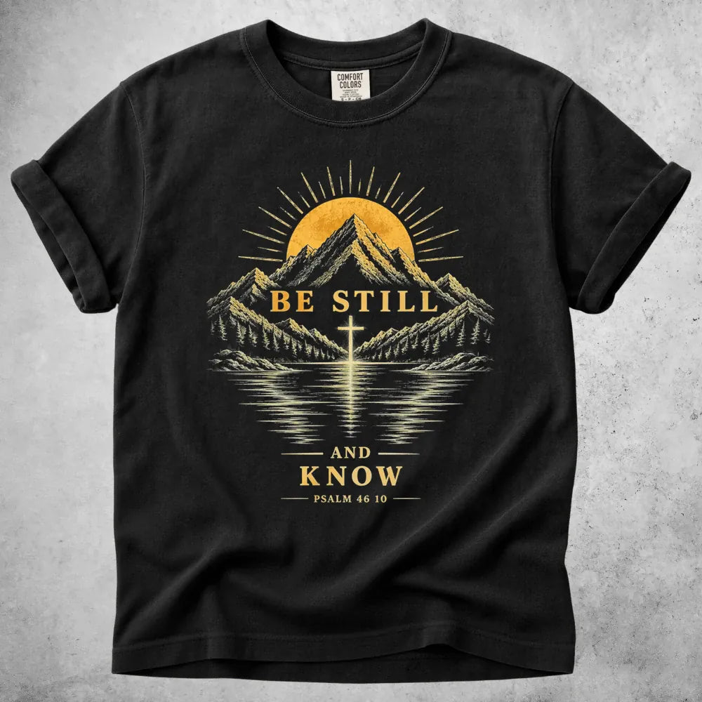 Printify T-Shirt Black / M Be Still - T-Shirt