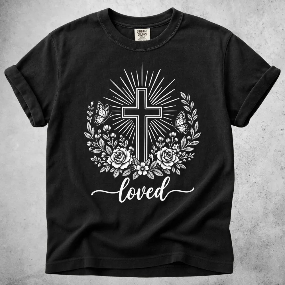 Printify T-Shirt Black / M Loved Christian T-Shirt