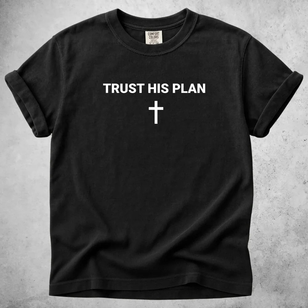Printify T-Shirt Black / M Trust His Plan - T-Shirt