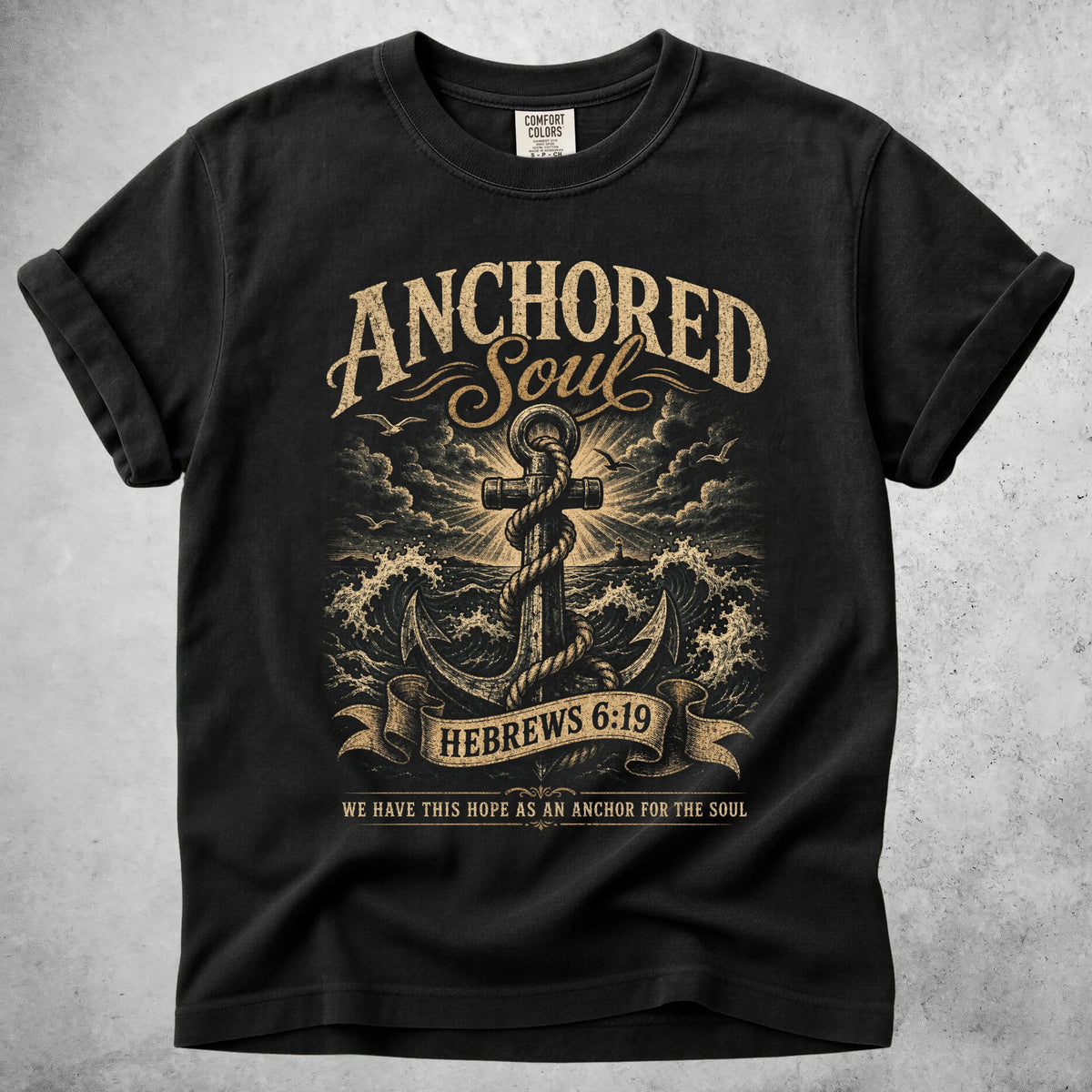 Printify T-Shirt Black / S ANCHORED Soul - T-Shirt