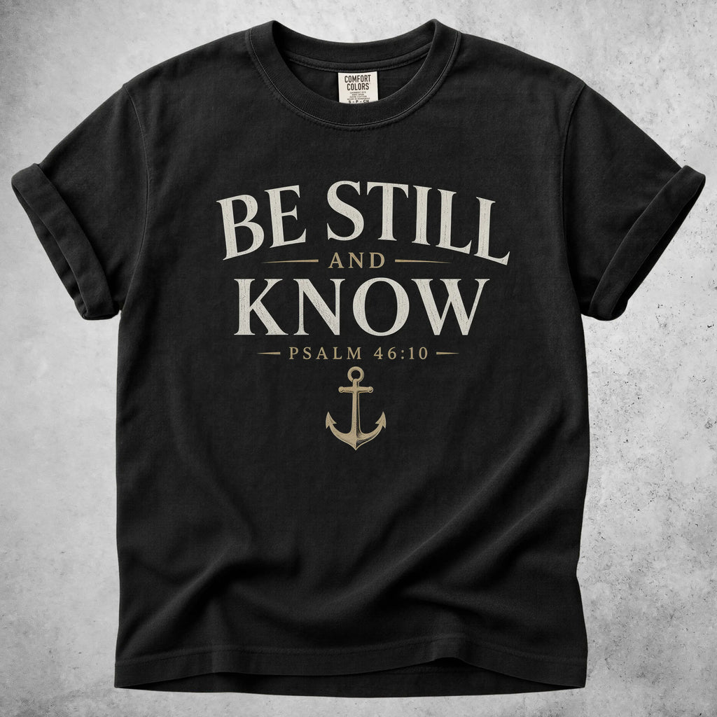 Printify T-Shirt Black / S BE STILL AND KNOW  - T-Shirt