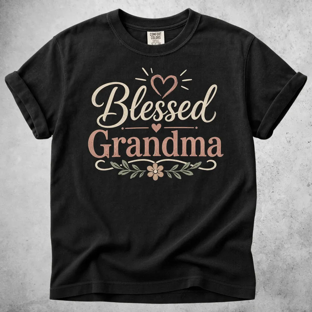 Printify T-Shirt Black / S Blessed Grandma T-Shirt