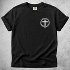 Printify T-Shirt Black / S Crown Of Thorns Christian Cross