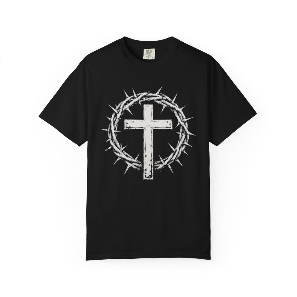 Printify T-Shirt Black / S crown of thorns cross christian faith T-Shirt