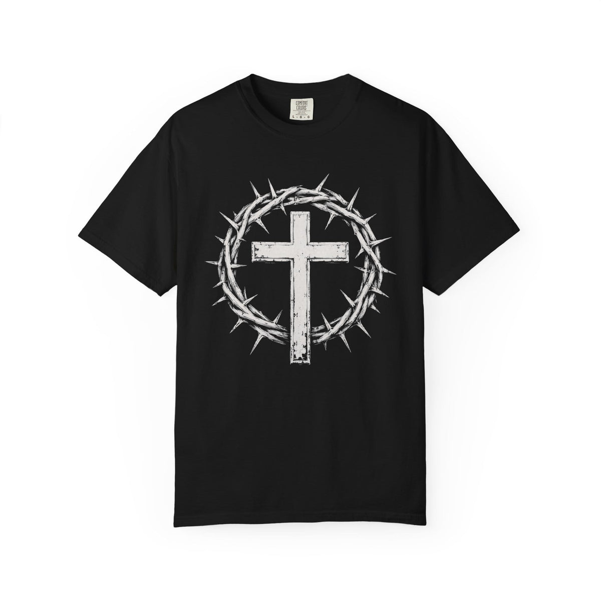 Printify T-Shirt Black / S crown of thorns cross christian faith T-Shirt