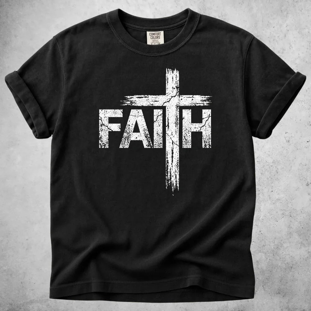 Printify T-Shirt Black / S Faith Cross T-Shirt