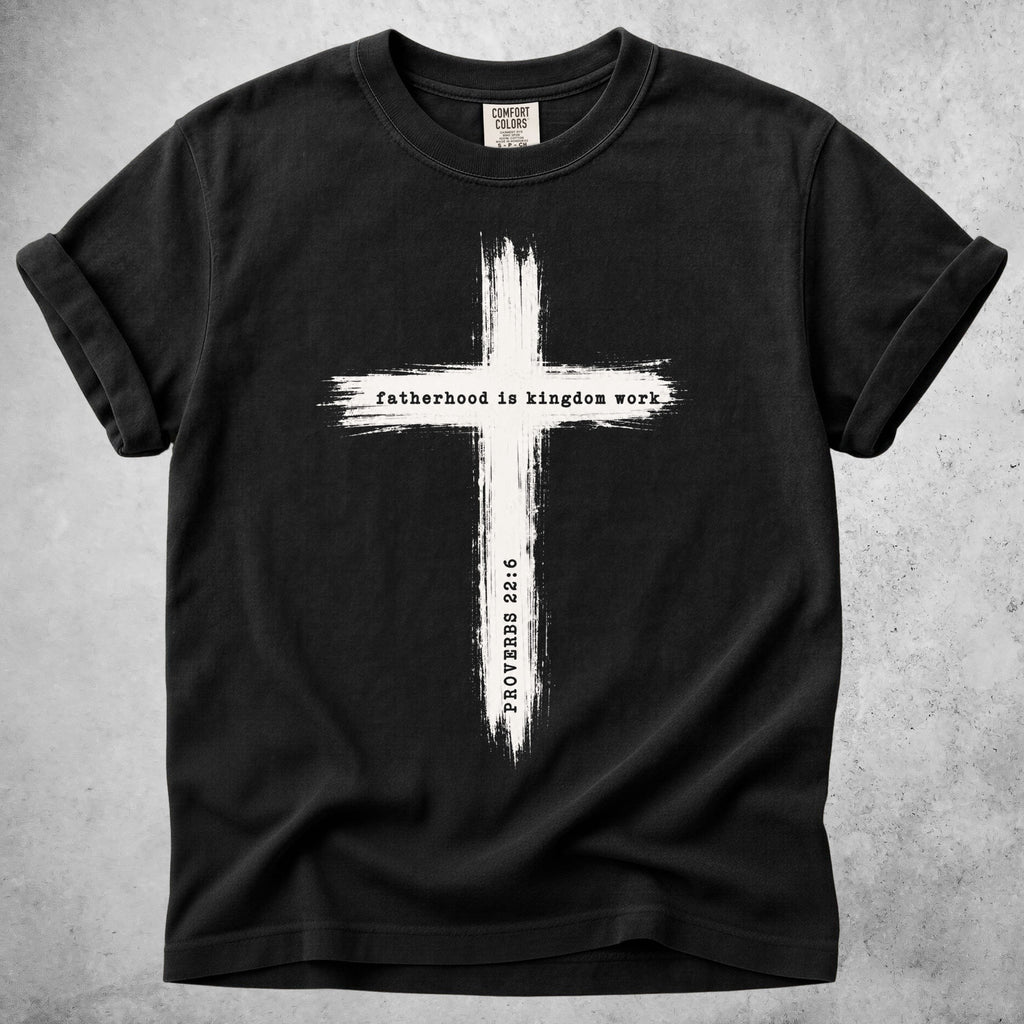 Printify T-Shirt Black / S Faithful Fatherhood Cross T-Shirt