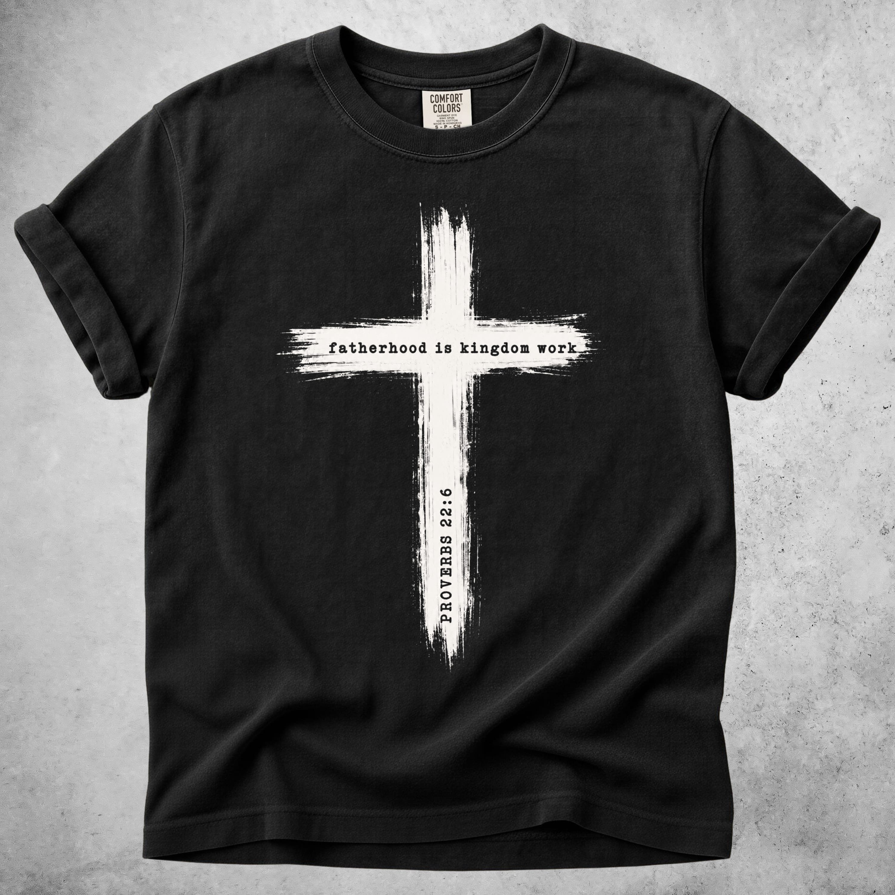 Printify T-Shirt Black / S Faithful Fatherhood Cross T-Shirt