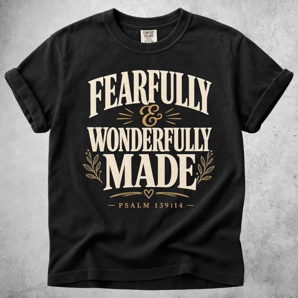 Printify T-Shirt Black / S Fearfully and Wonderfully T-Shirt
