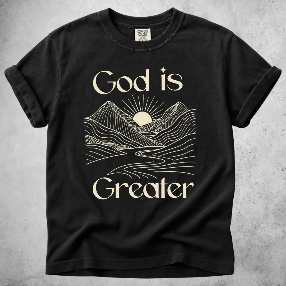 Printify T-Shirt Black / S God Is Greater T-Shirt