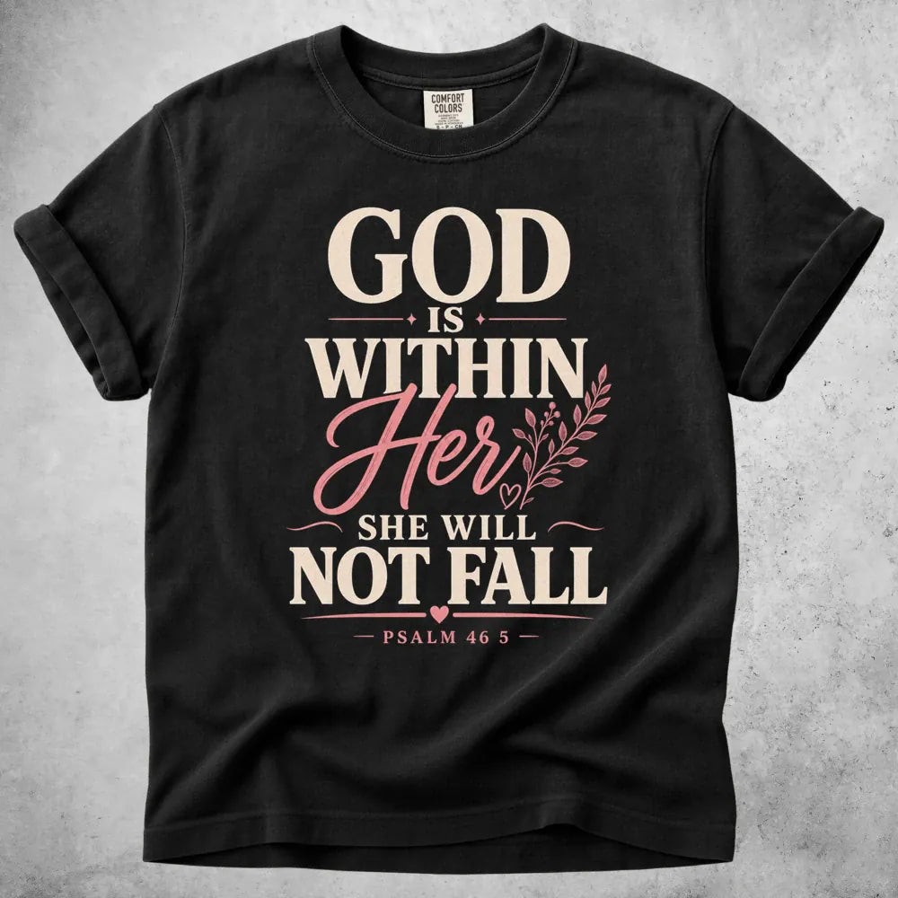 Printify T-Shirt Black / S God Is Within Her T-Shirt
