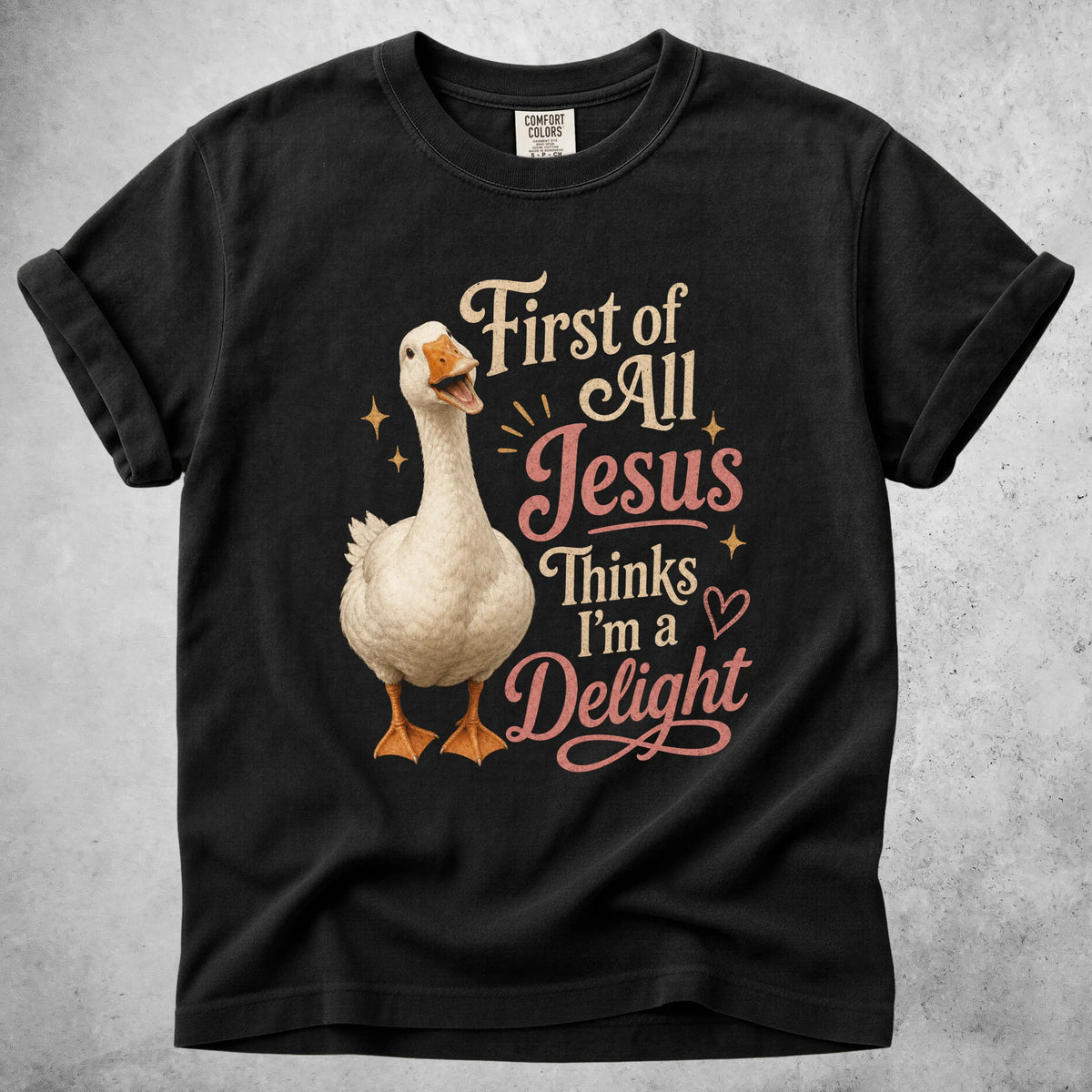 Printify T-Shirt Black / S Goose Jesus Thinks I'm a Delight