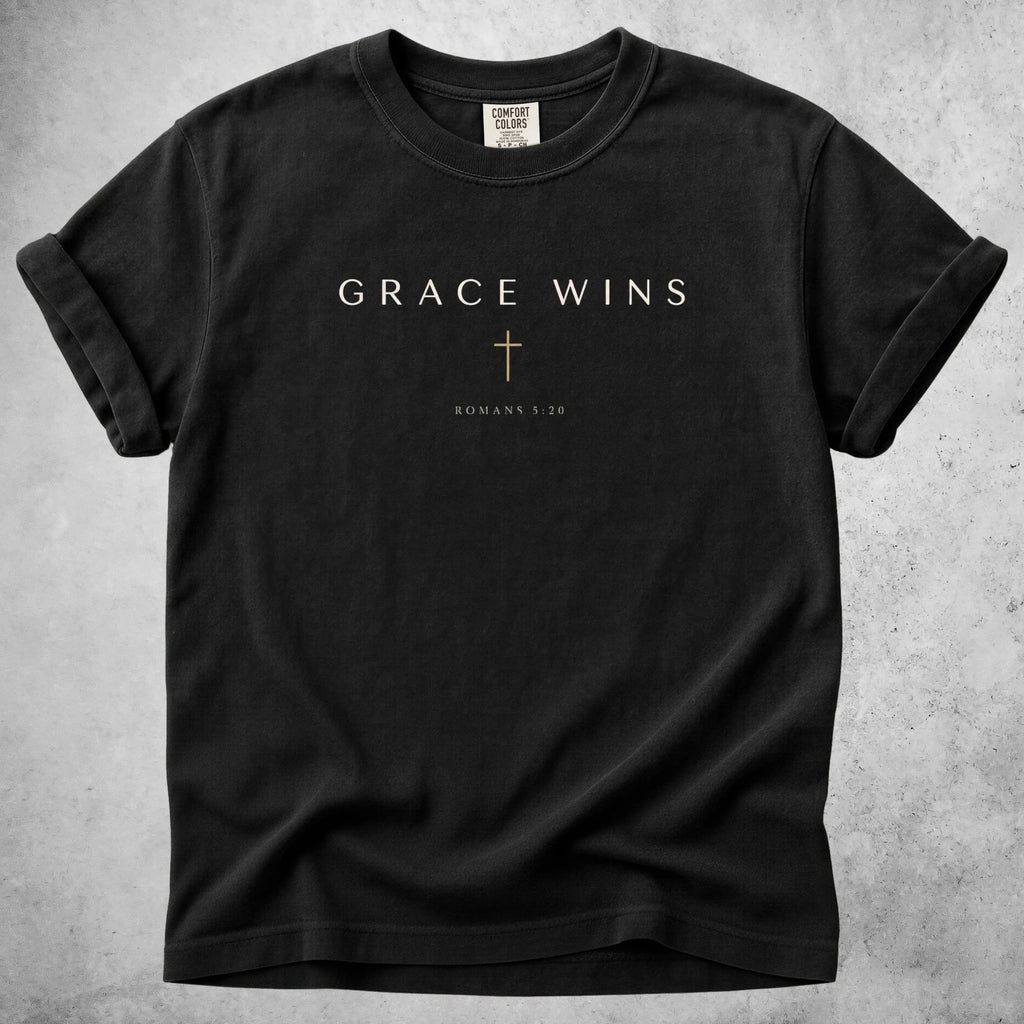 Printify T-Shirt Black / S GRACE WINS -T-Shirt