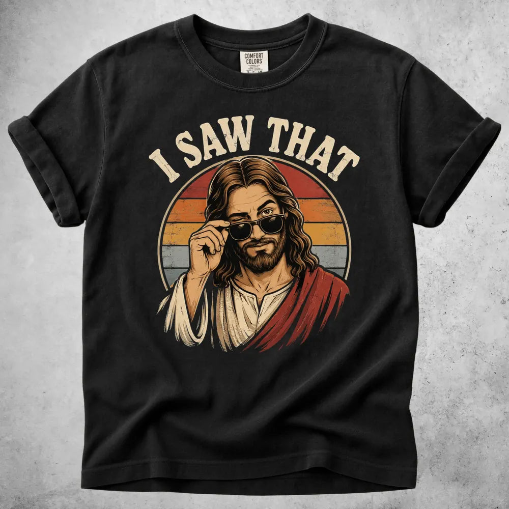 Printify T-Shirt Black / S i saw that funny vintage T-Shirt