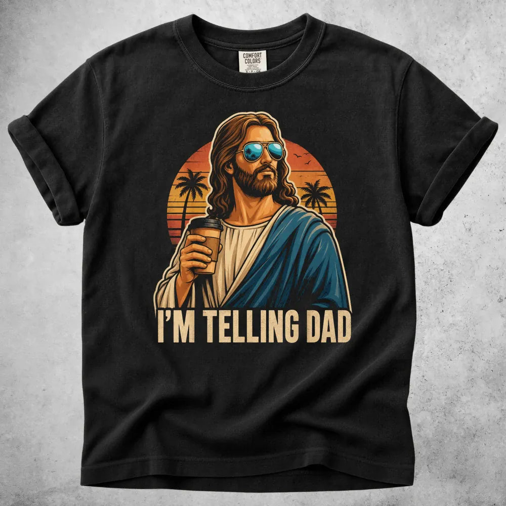 Printify T-Shirt Black / S im telling dad funny dad joke father copy T-Shirt