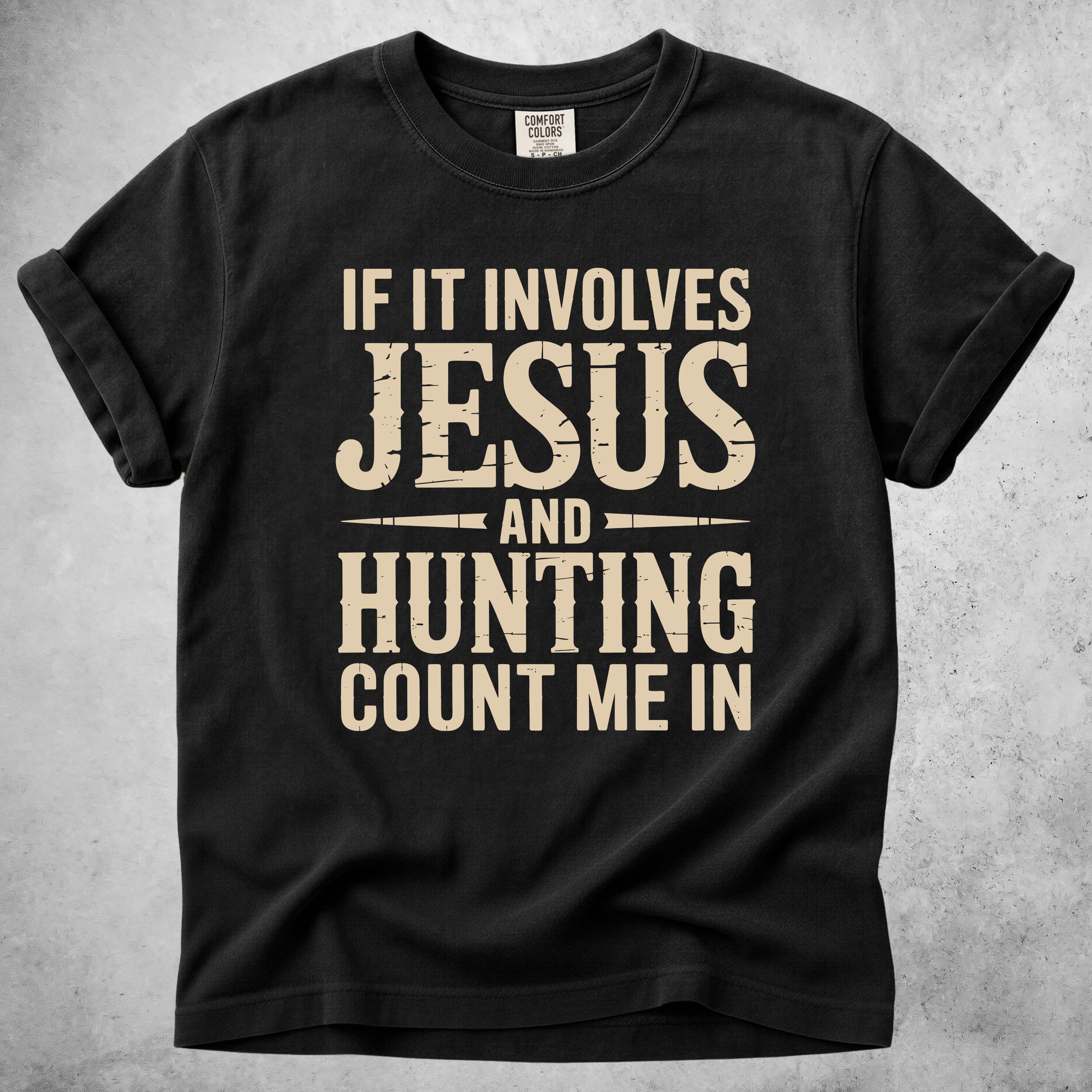 Printify T-Shirt Black / S Jesus and Hunting T-Shirt
