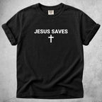 Printify T-Shirt Black / S Jesus Saves- T-Shirt