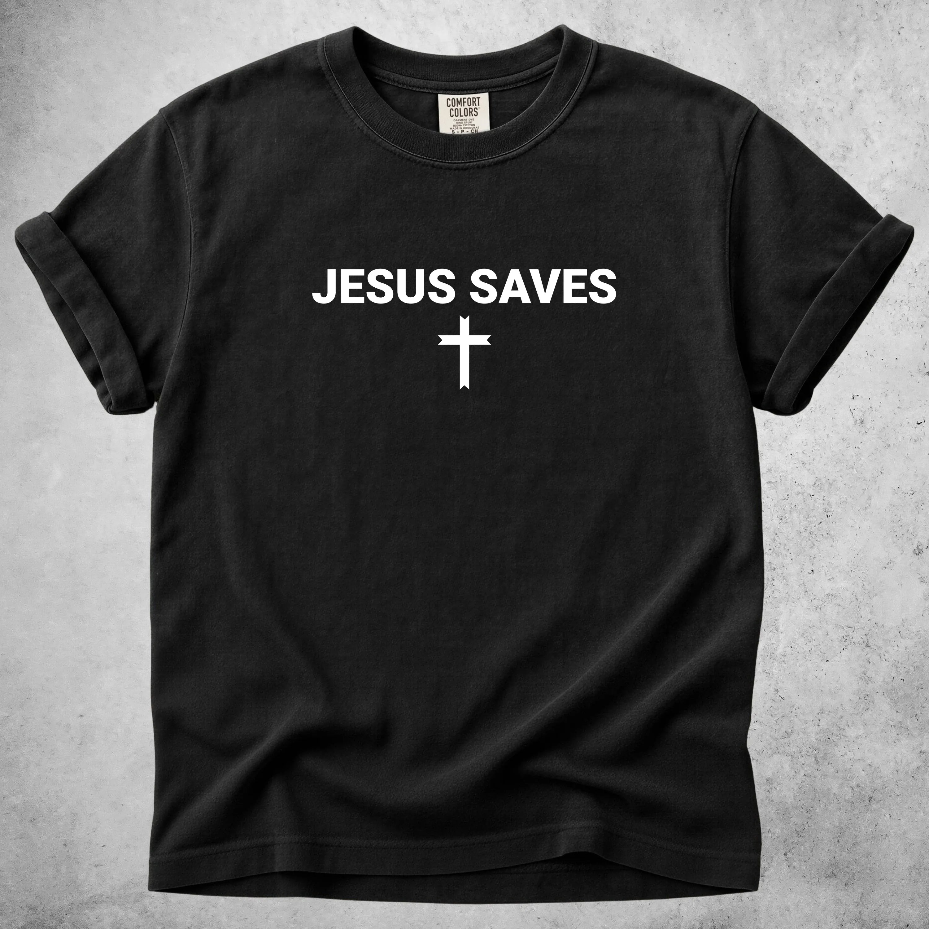 Printify T-Shirt Black / S Jesus Saves- T-Shirt