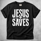 Printify T-Shirt Black / S Jesus Saves T-Shirt