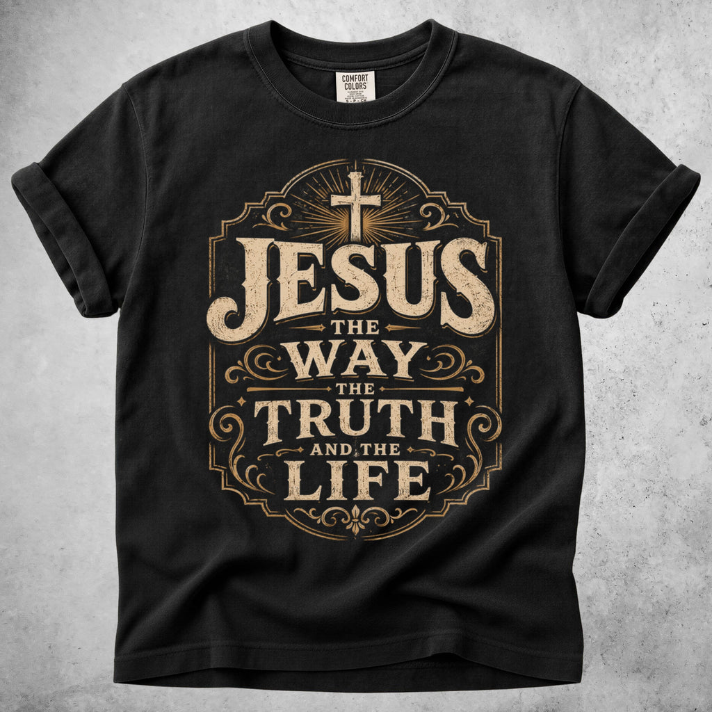 Printify T-Shirt Black / S Jesus: The Way, The Truth, The Life
