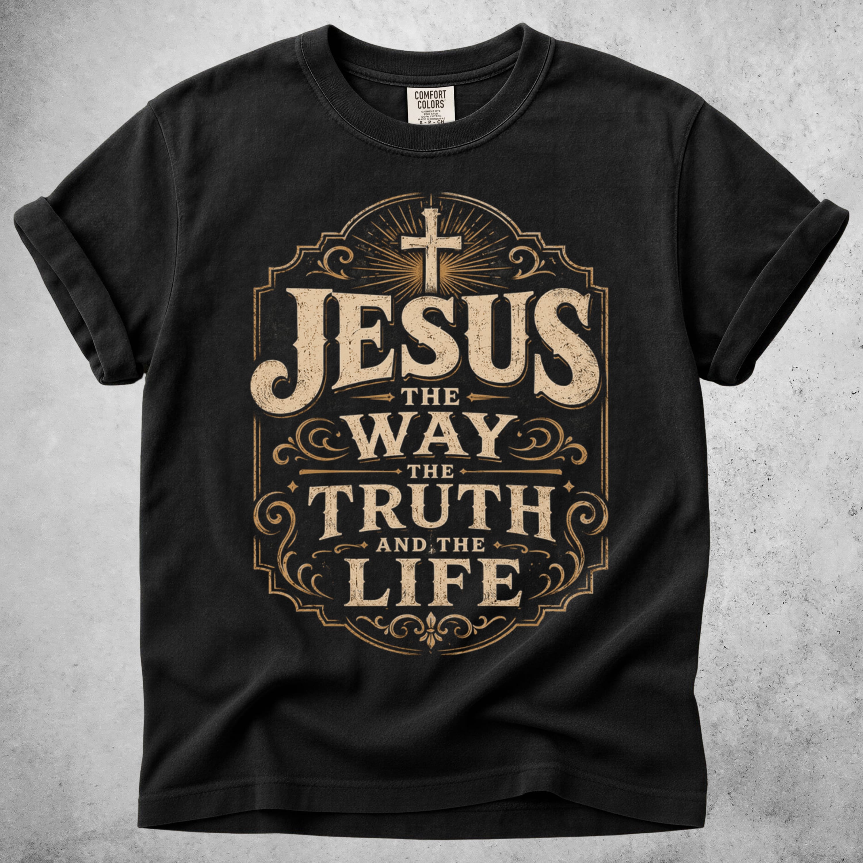 Printify T-Shirt Black / S Jesus: The Way, The Truth, The Life