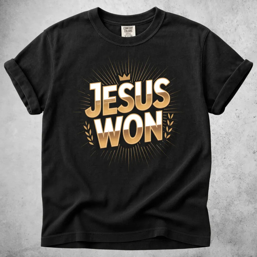 Printify T-Shirt Black / S Jesus Won T-Shirt