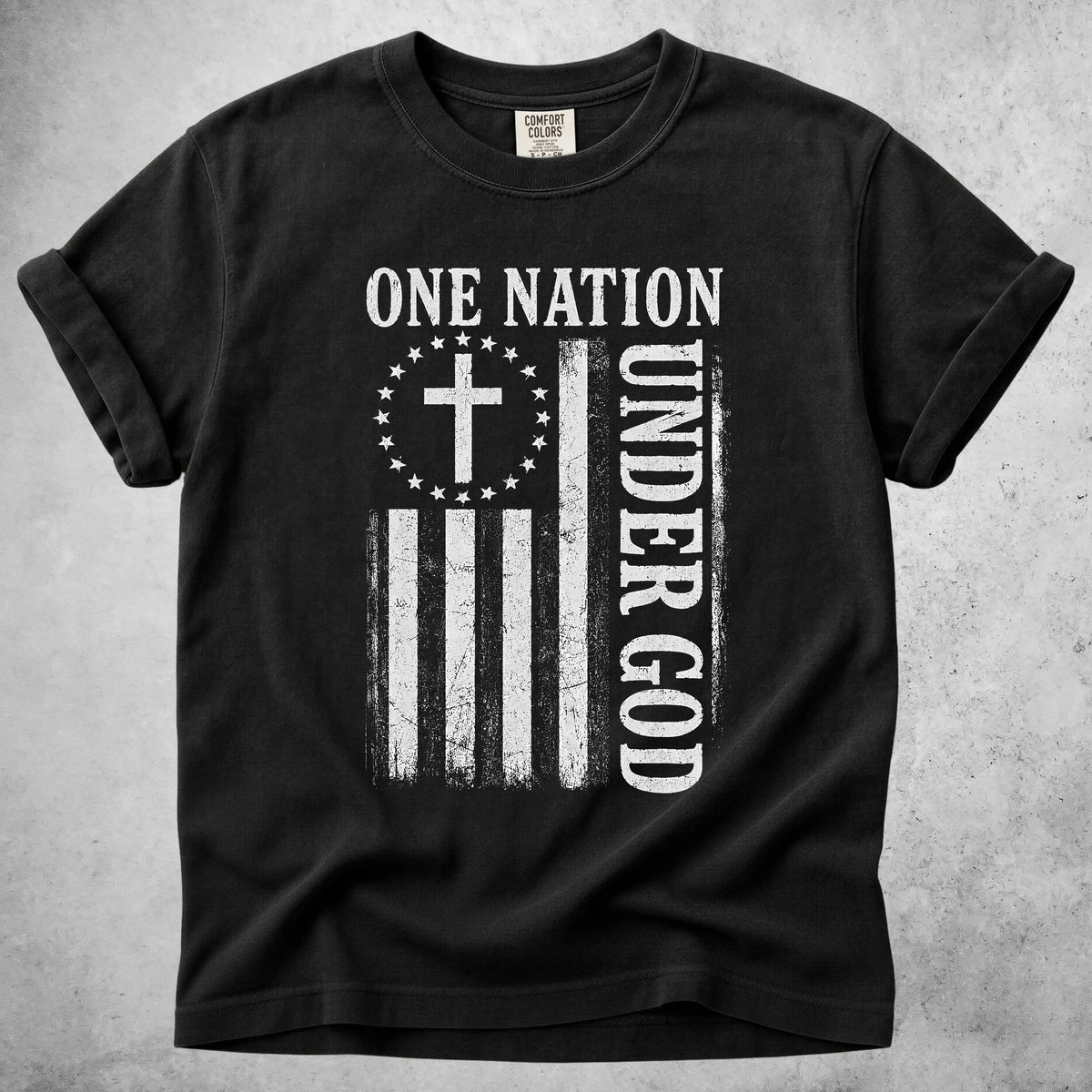 Printify T-Shirt Black / S ONE NATION UNDER GOD T-Shirt