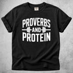 Printify T-Shirt Black / S Proverbs and Protein T-Shirt