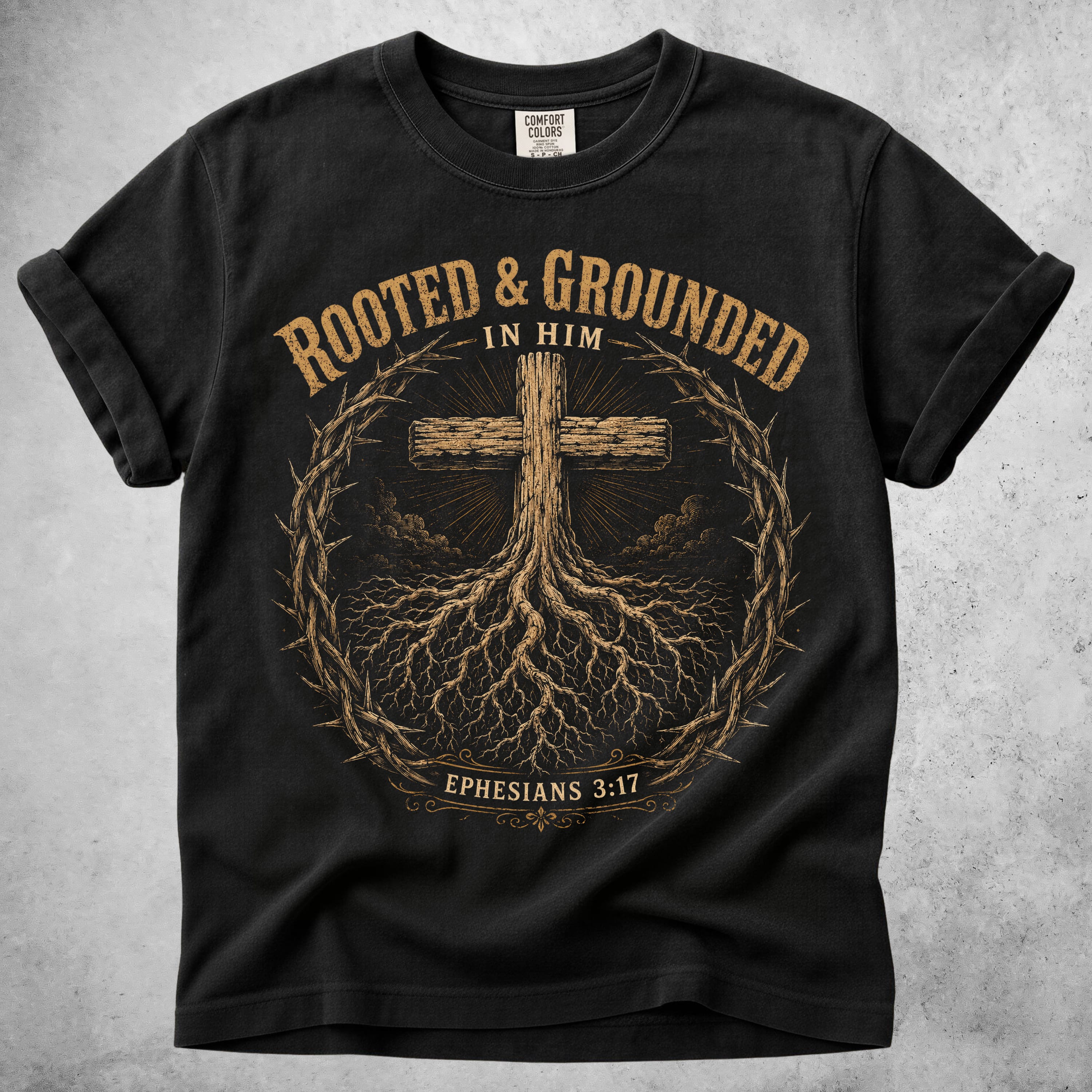 Printify T-Shirt Black / S Rooted & Grounded