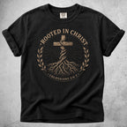 Printify T-Shirt Black / S Rooted in Christ T-Shirt