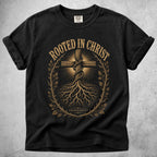 Printify T-Shirt Black / S ROOTED IN CHRIST - T-Shirt