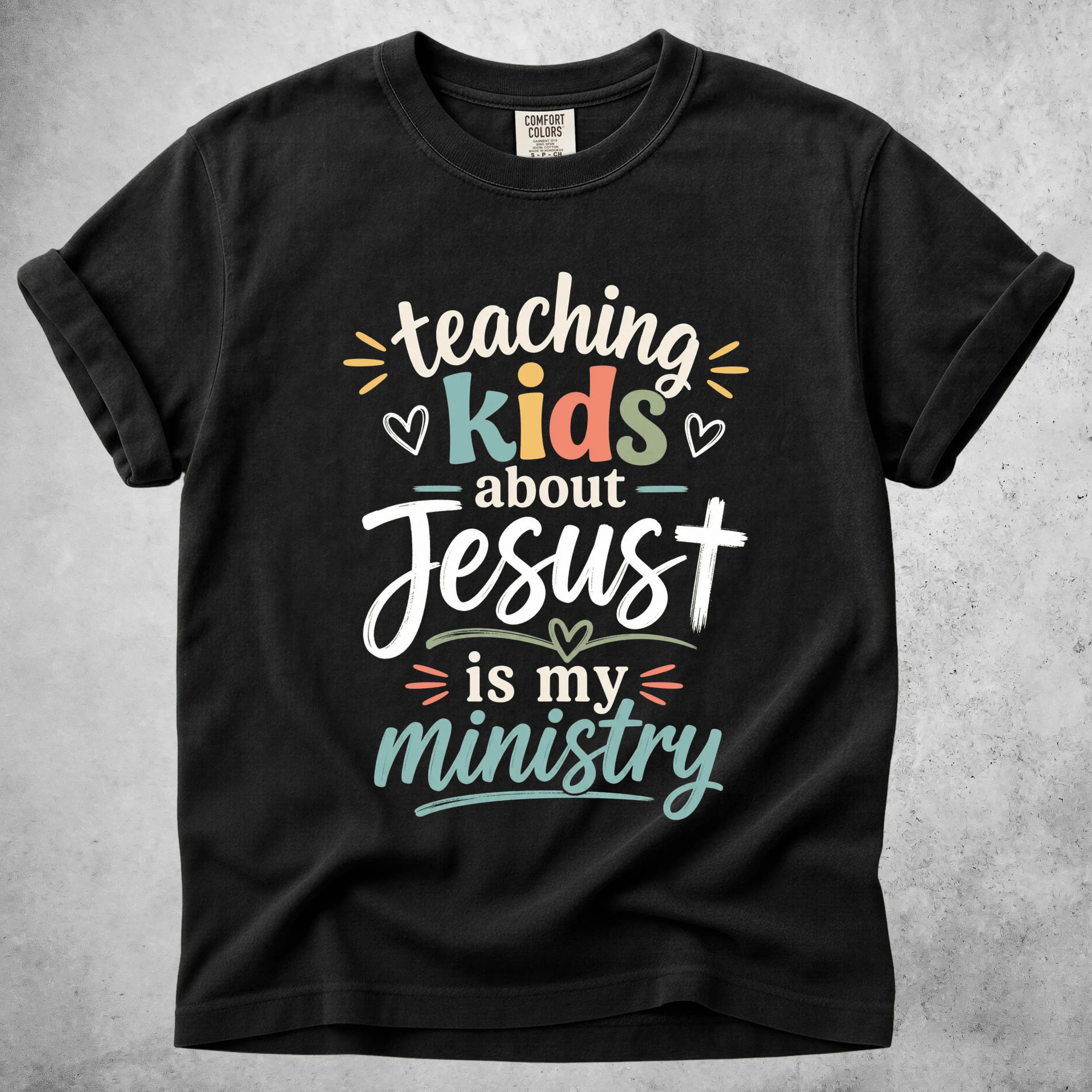 Printify T-Shirt Black / S Teaching Kids About Jesus is My Ministry