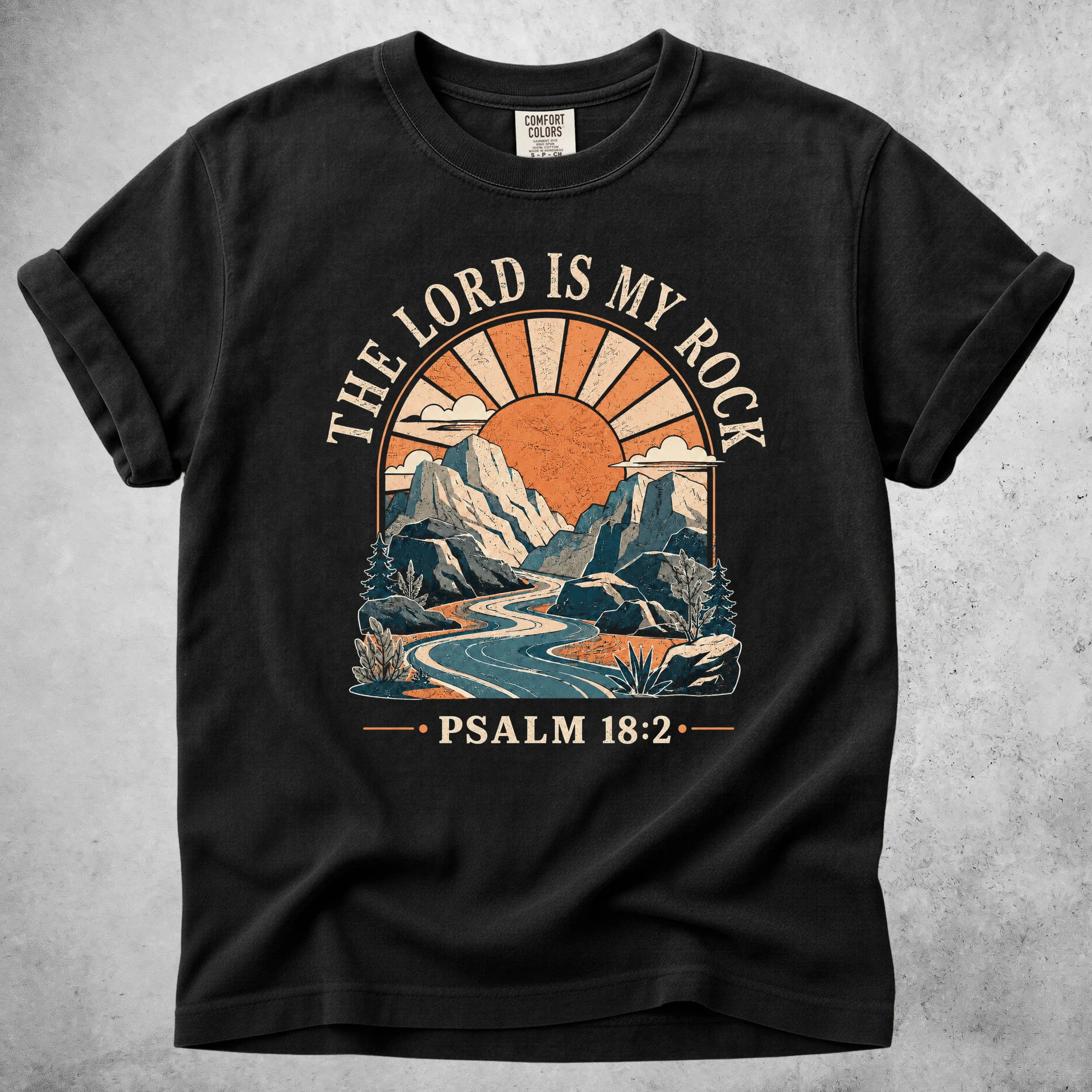 Printify T-Shirt Black / S THE LORD IS MY ROCK - T-Shirt