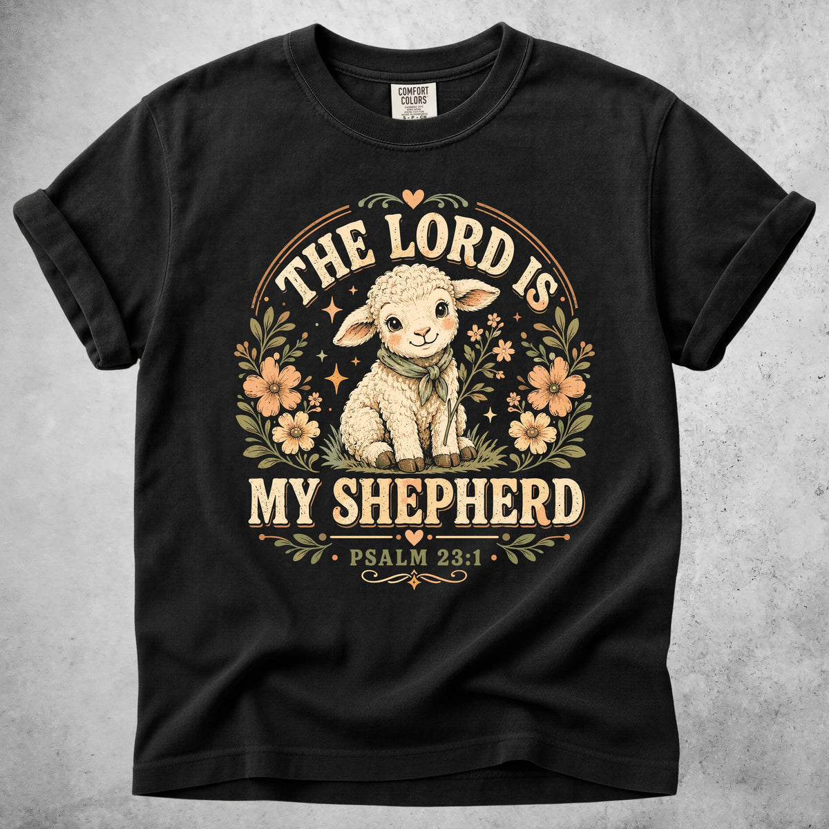Printify T-Shirt Black / S THE LORD IS MY SHEPHERD - T-Shirt