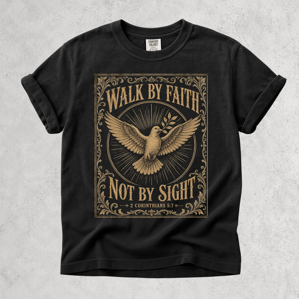 Printify T-Shirt Black / S Walk By Faith