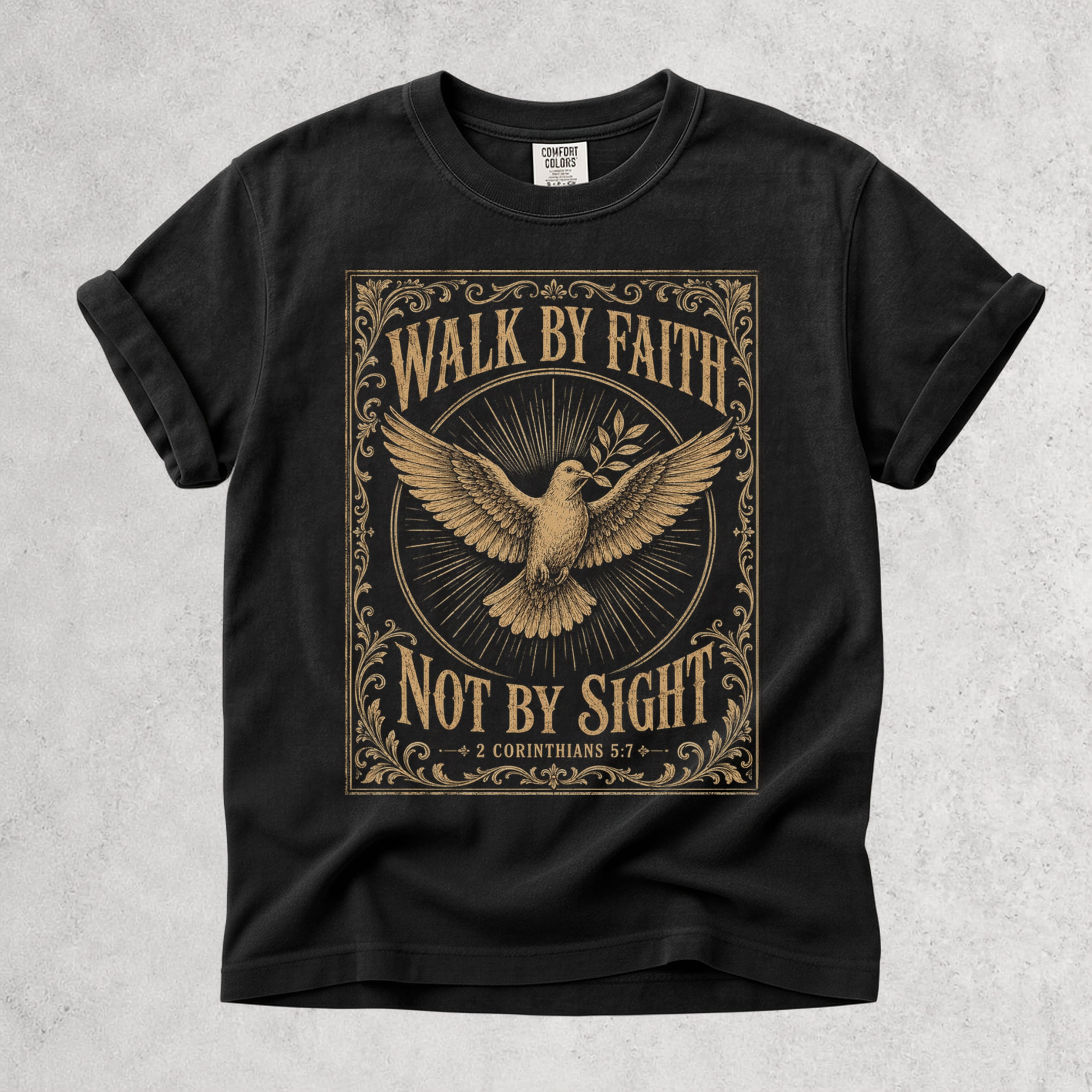 Printify T-Shirt Black / S Walk By Faith