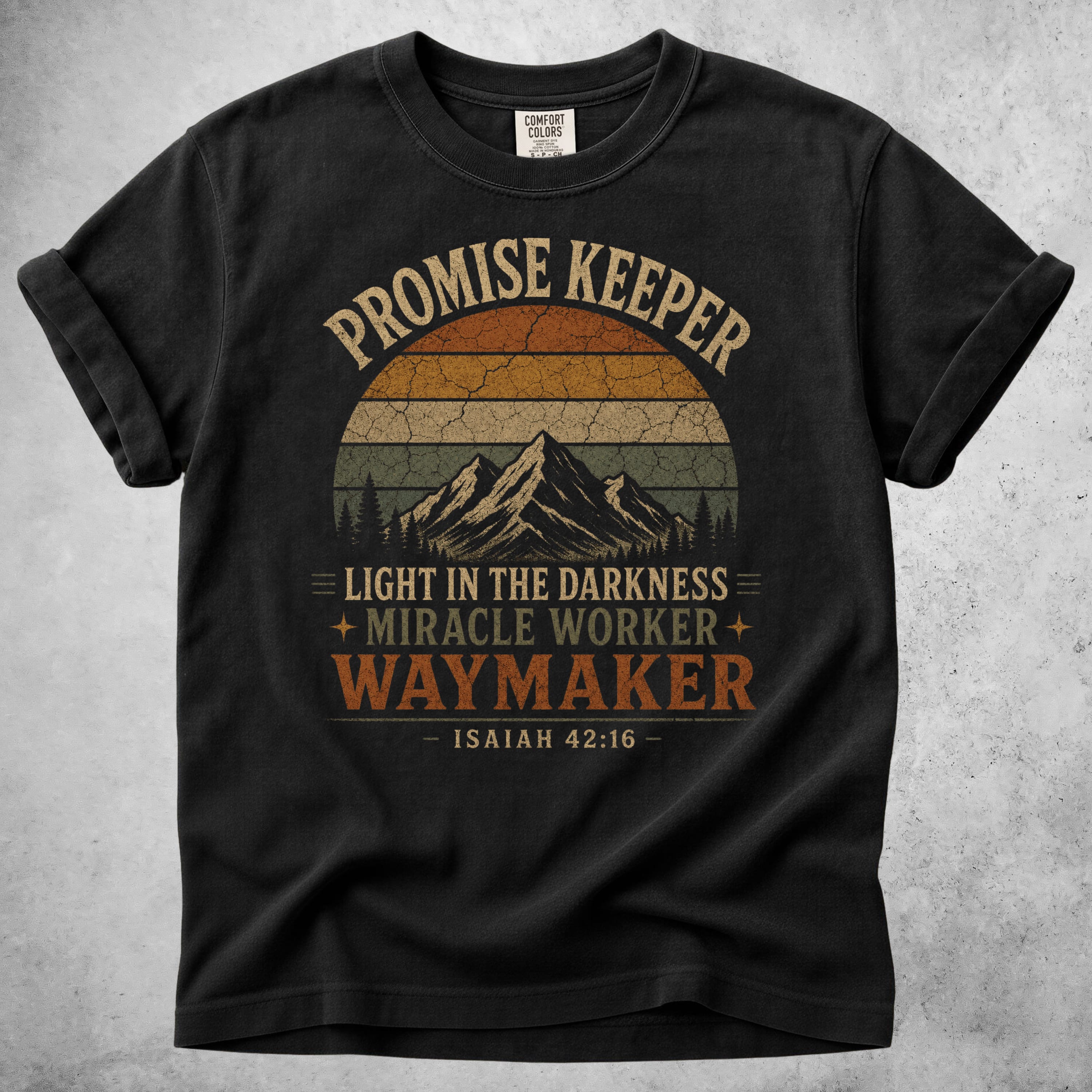 Printify T-Shirt Black / S Waymaker Promise Keeper-  Isaiah 42:16