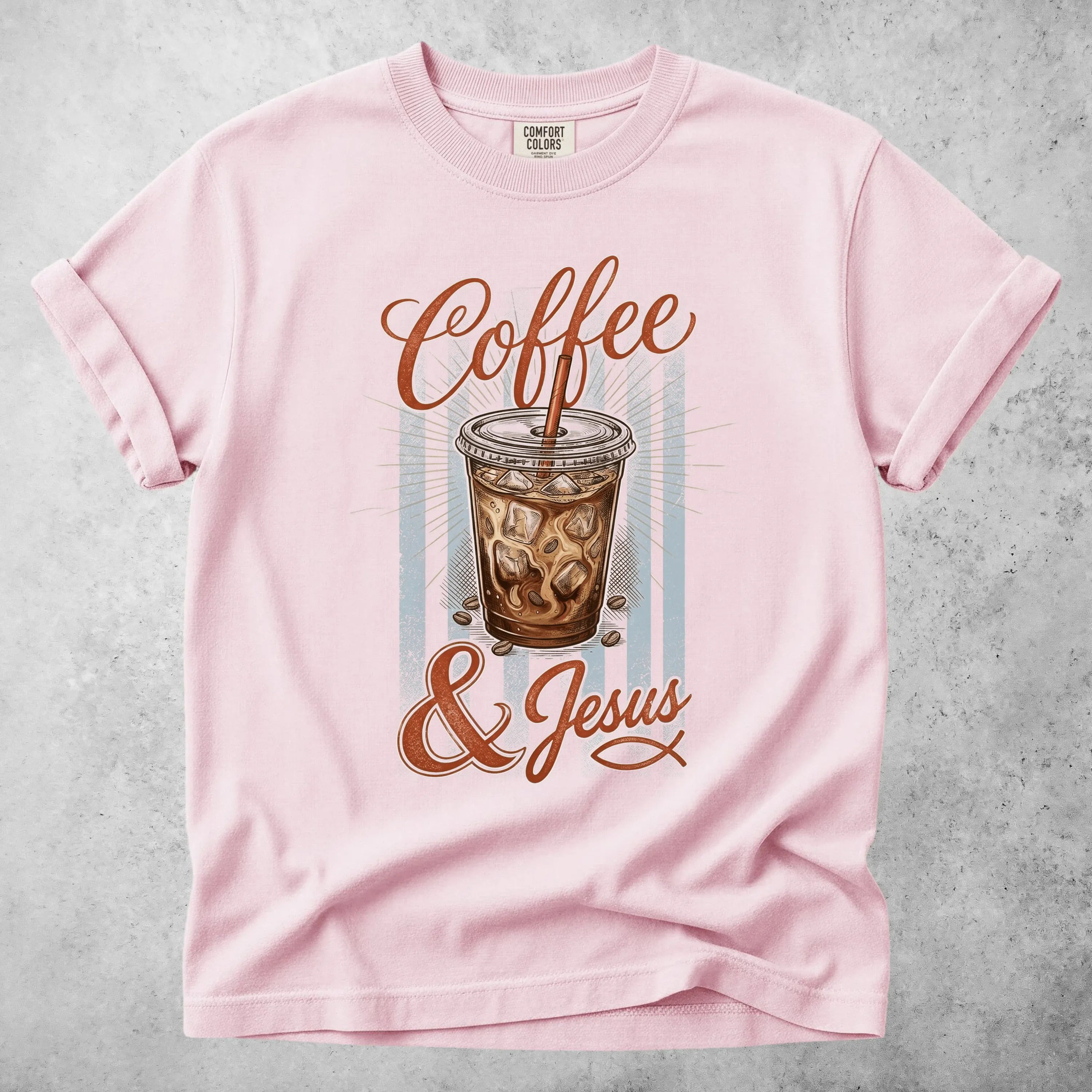 Printify T-Shirt Blossom / S coffee and jesus coffee lover faith (1) T-Shirt