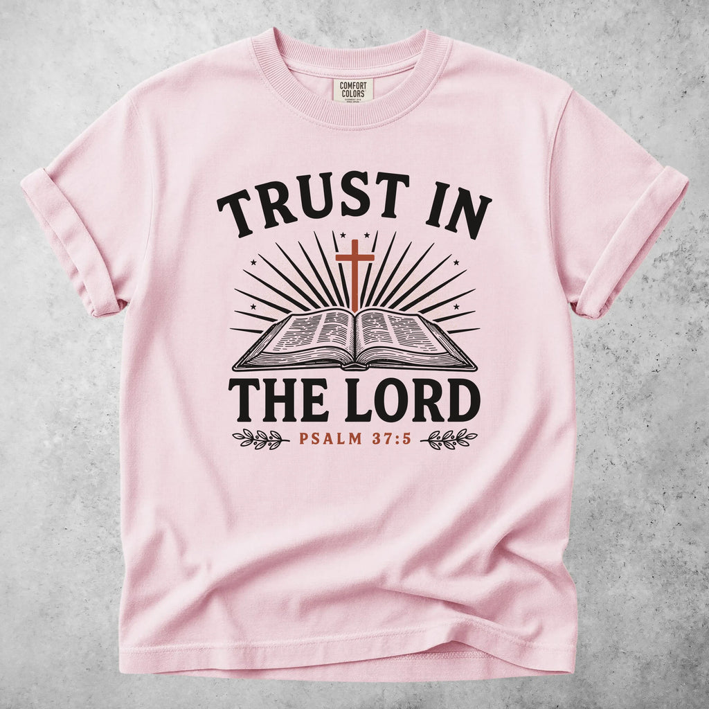 Printify T-Shirt Blossom / S trust in the lord psalm 37 5 christian faith bible T-Shirt