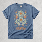 Printify T-Shirt Blue Jean / S Be Still Floral T-Shirt - Psalm 46:10