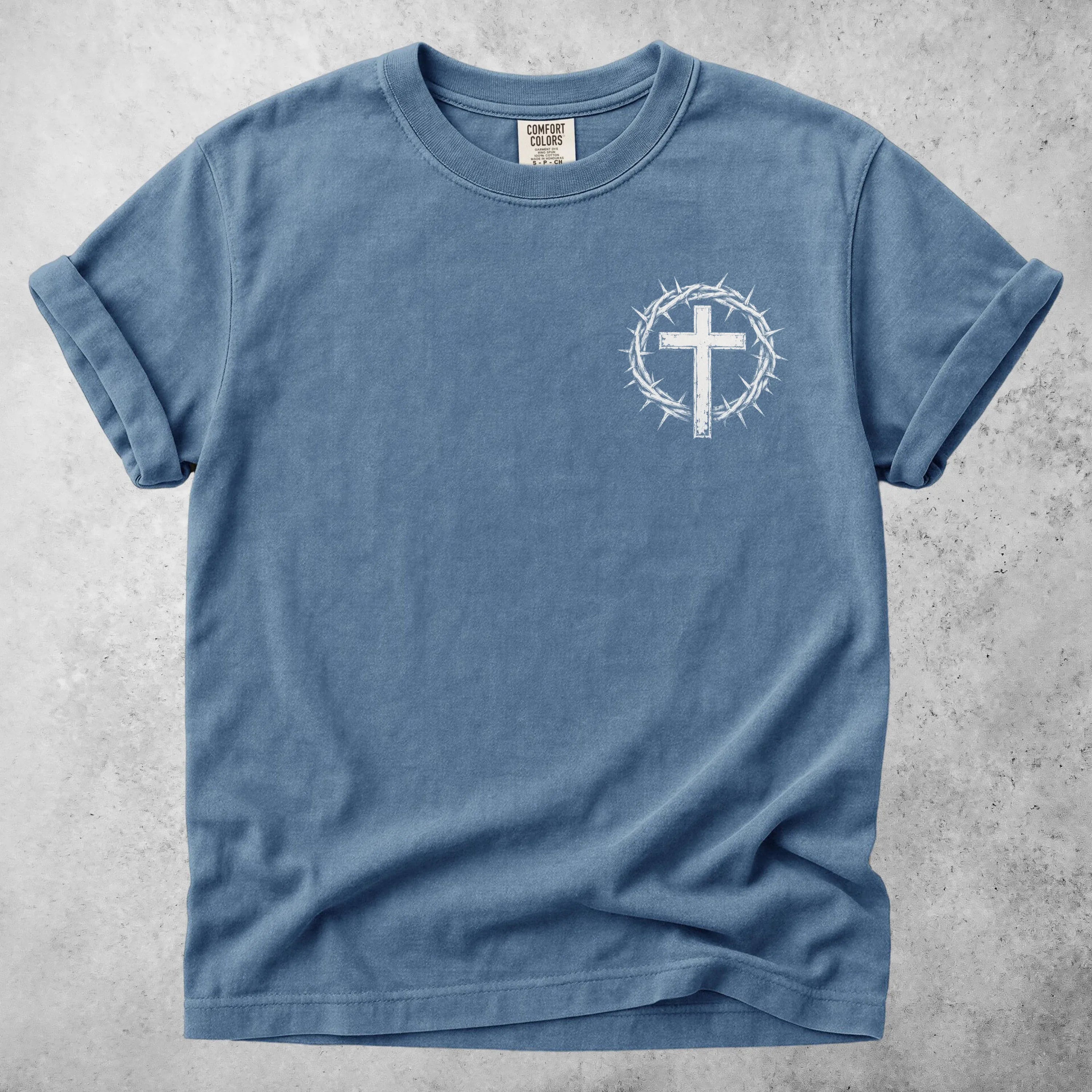 Printify T-Shirt Blue Jean / S Crown Of Thorns Christian Cross