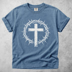 Printify T-Shirt Blue Jean / S crown of thorns cross christian faith T-Shirt