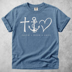 Printify T-Shirt Blue Jean / S Faith Hope Love T-Shirt