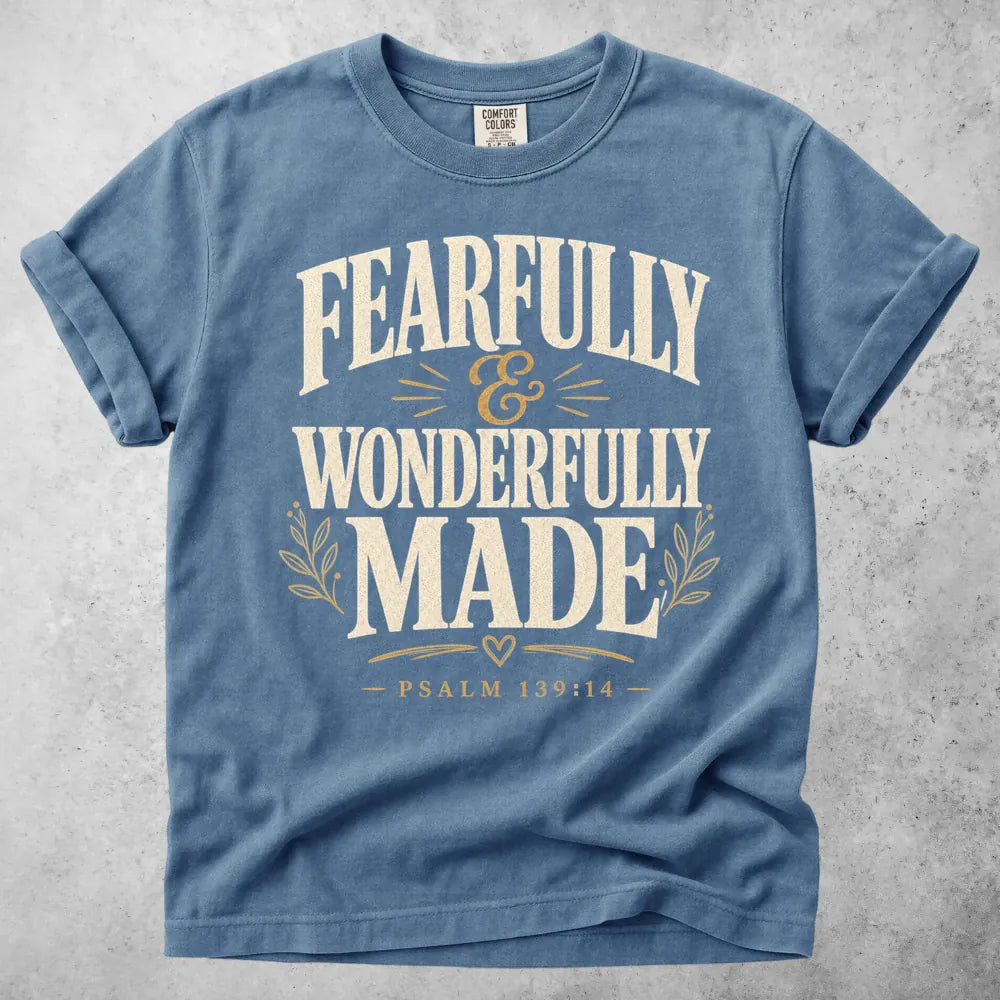 Printify T-Shirt Blue Jean / S Fearfully and Wonderfully T-Shirt