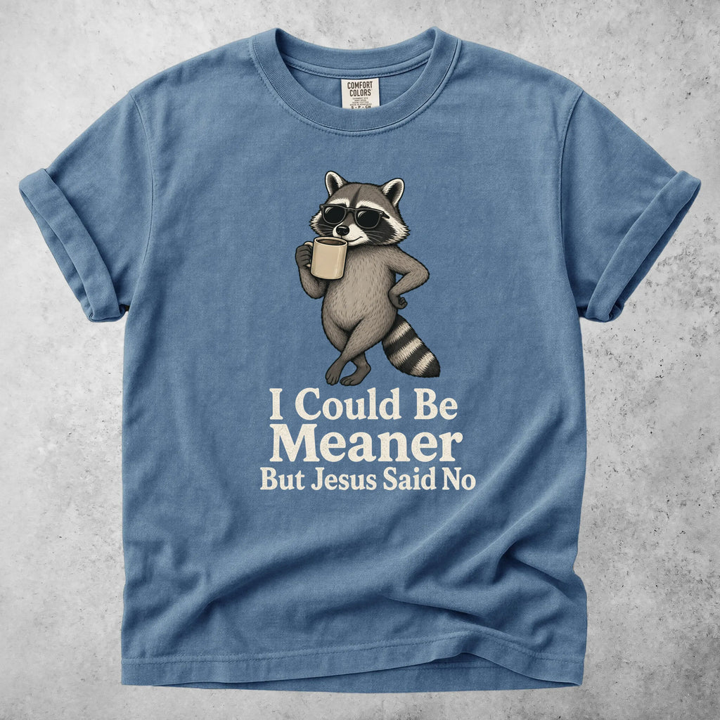 Printify T-Shirt Blue Jean / S I Could Be Meaner But Jesus Said No - T-Shirt