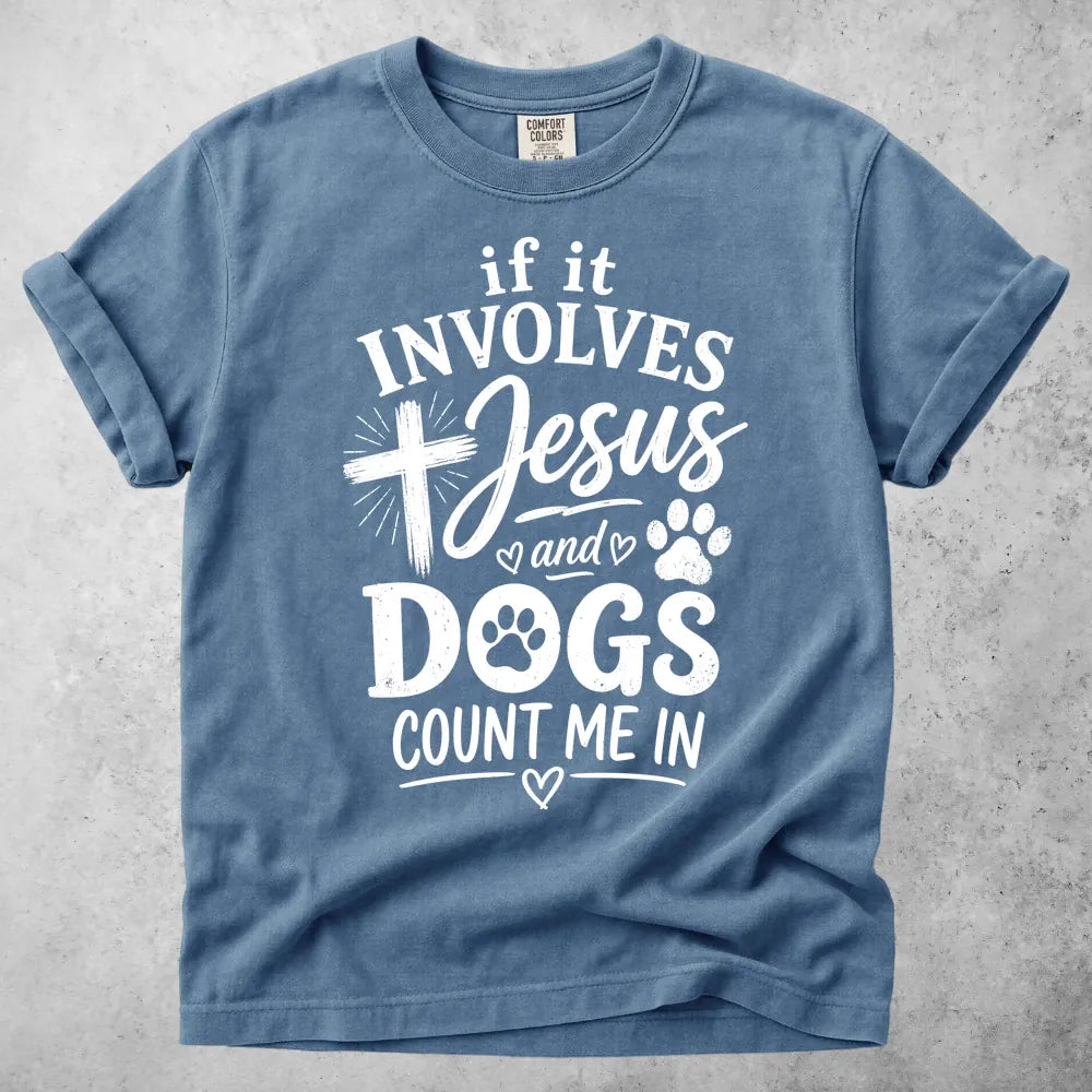 Printify T-Shirt Blue Jean / S Jesus and Dogs T-Shirt