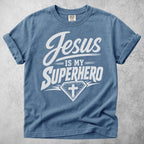 Printify T-Shirt Blue Jean / S Jesus Is My Superhero T-Shirt