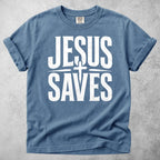 Printify T-Shirt Blue Jean / S Jesus Saves T-Shirt