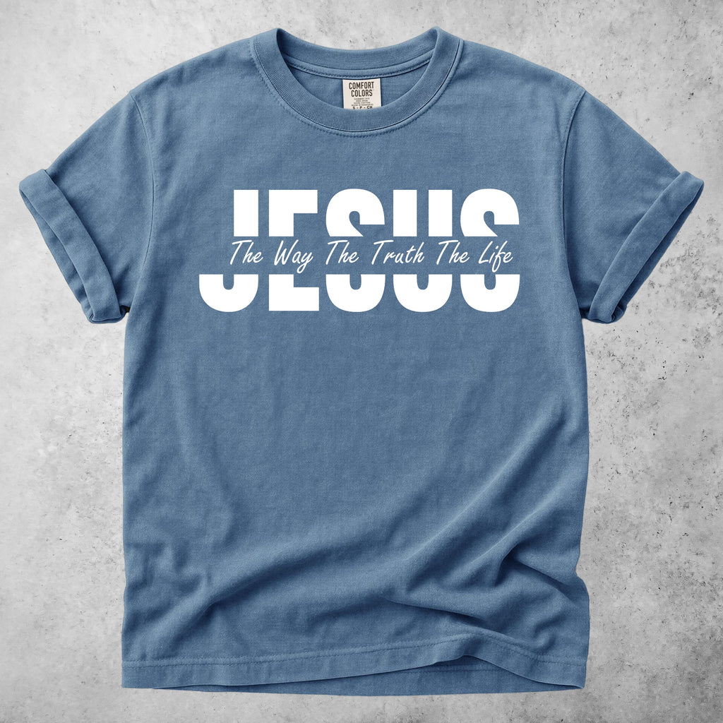 Printify T-Shirt Blue Jean / S Jesus - The Way The Truth The Life