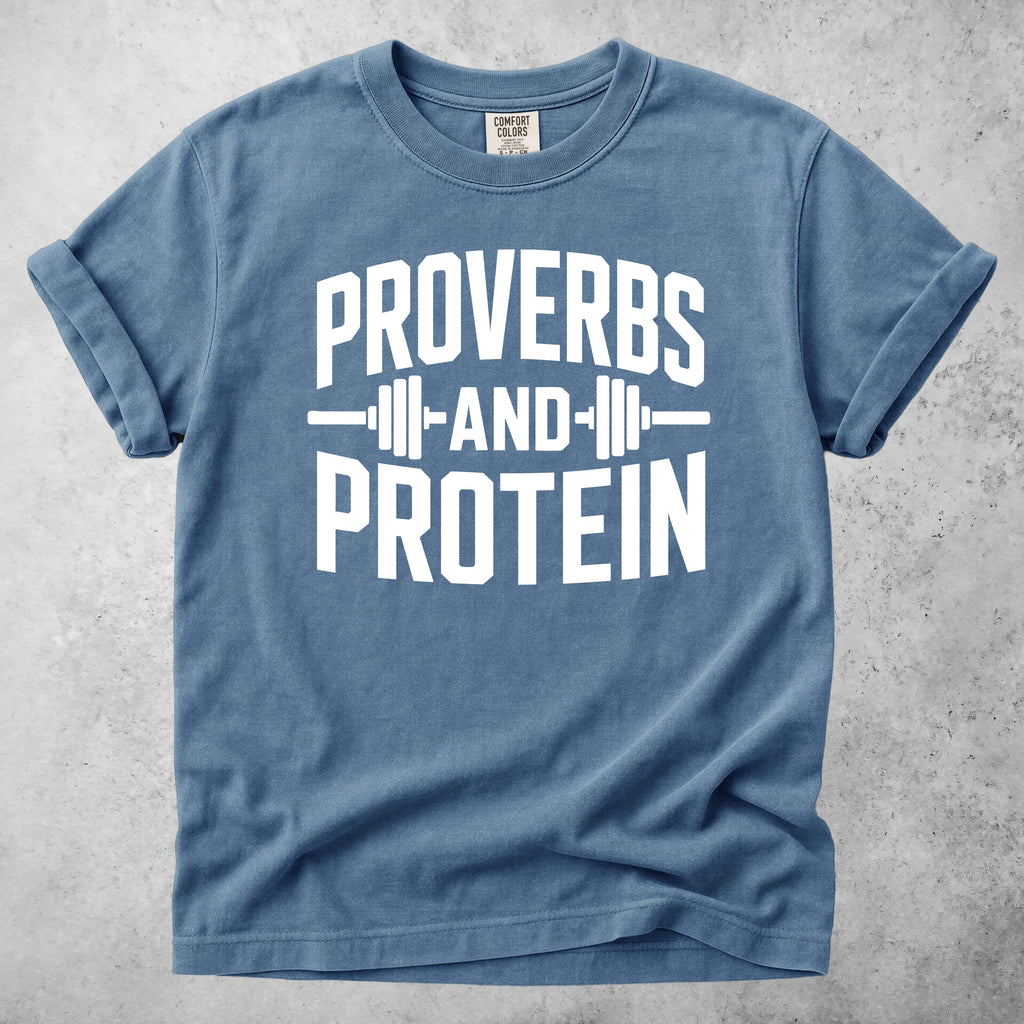 Printify T-Shirt Blue Jean / S Proverbs and Protein T-Shirt